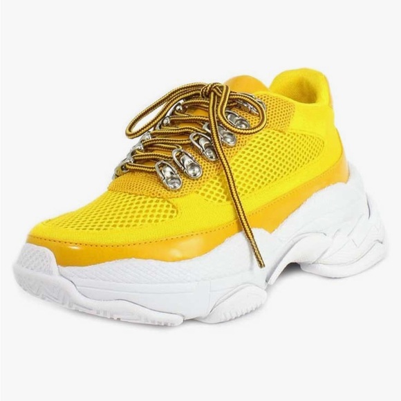 Jeffrey Campbell Hotspot Yellow Platform Chunky Dad Sneakers - Picture 1 of 12